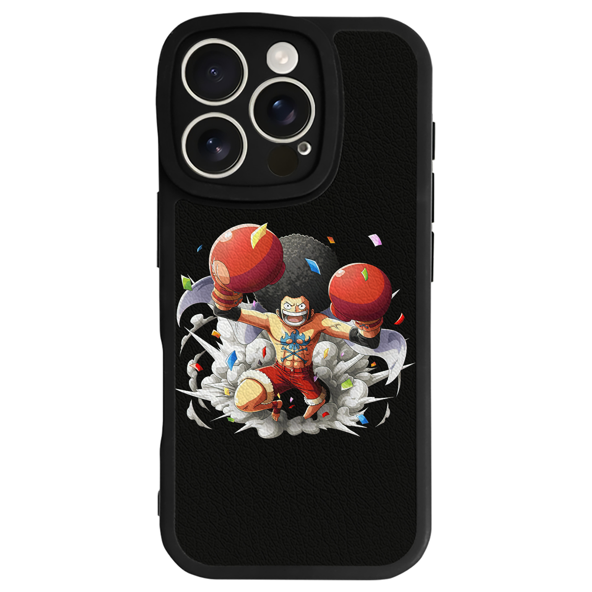 （画像用） ワンピース モンキー・D・ルフィ ONE PIECE Monkey D. Luffy 【iPhone 16シリーズ対応】シリコンスマホケース（レザー調） 材質：シリコン